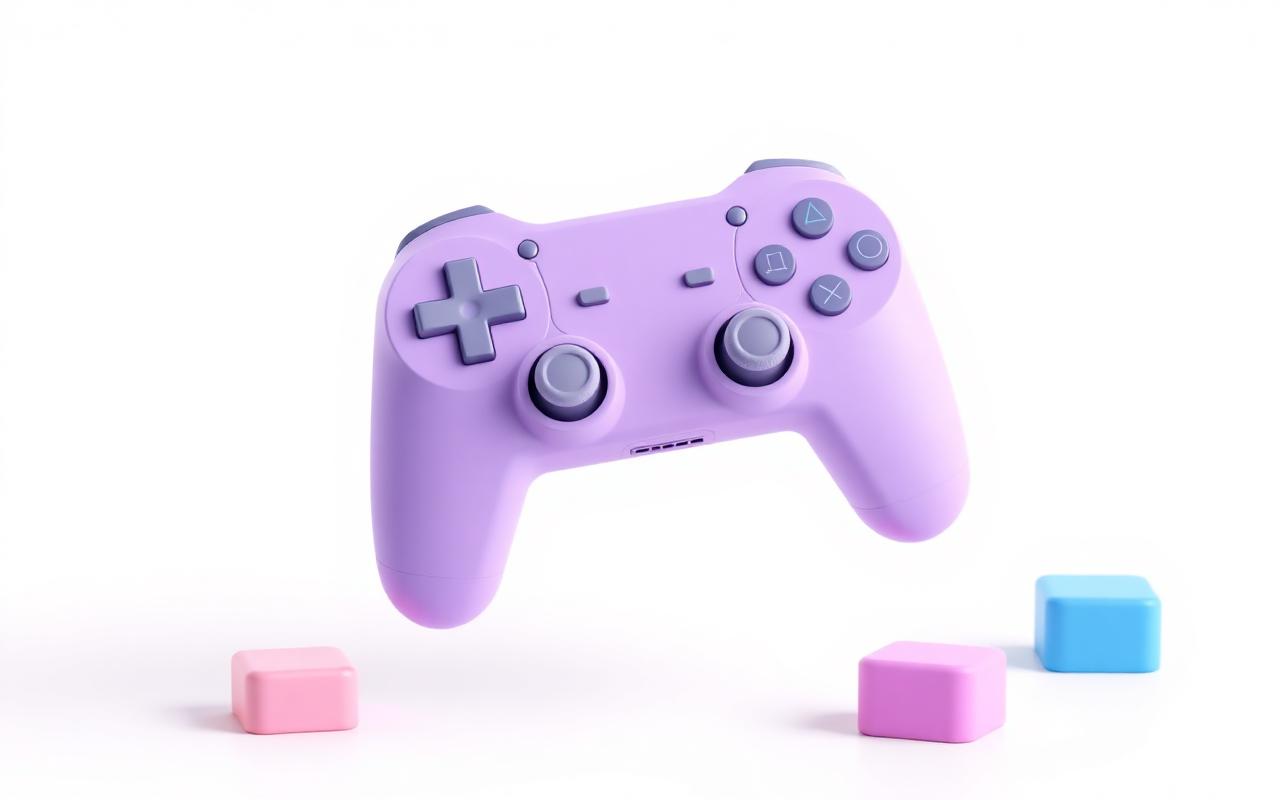 Floating game controller illustration representing mini game development